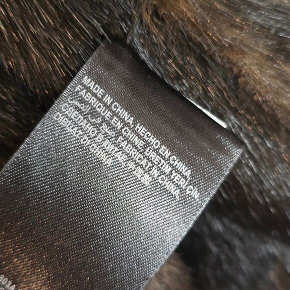 Bebe Brown Faux Fur Reversible Open Vest Women's Sz Small - Picture 7 of 9